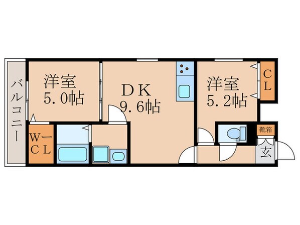 クリエオーレ観月橋の物件間取画像